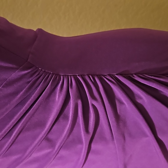 Lauren Ralph Lauren Formal Sleeveless Lined Plum Dress with Side Rouching - Picture 4 of 6